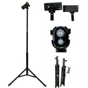 58in Tripod Portable Lightweight Adjustable Smartphone Holder + Remote Shutter